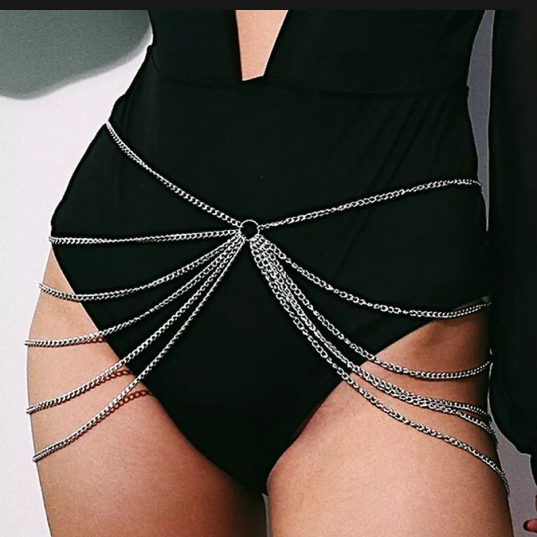 Picture of Retro body chain waist chain, simple body chain, chain skirt, Fashionable stylish odychain