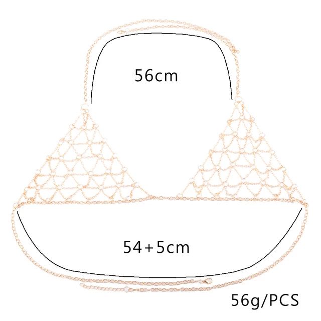 Picture of Mesh Bralette Underwear Jewelry for Women Bling Gold Silver Color Body Chain Bra Harness Waist Jewellery Party - Nose Pin - Nose Pin
