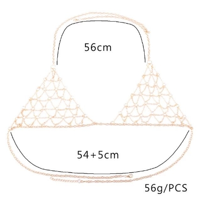 Picture of Mesh Bralette Underwear Jewelry for Women Bling Gold Silver Color Body Chain Bra Harness Waist Jewellery Party - Nose Pin - Nose Pin