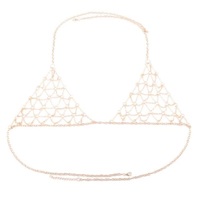Picture of Mesh Bralette Underwear Jewelry for Women Bling Gold Silver Color Body Chain Bra Harness Waist Jewellery Party - Nose Pin - Nose Pin