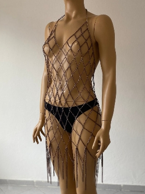 Picture of Chain dress golden chain dress, Black chain dress, Silver chain dress, Party chain dress, Christmas Gift