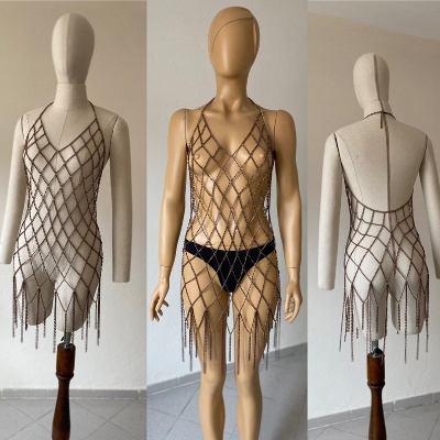 Picture of Chain dress golden chain dress, Black chain dress, Silver chain dress, Party chain dress, Christmas Gift