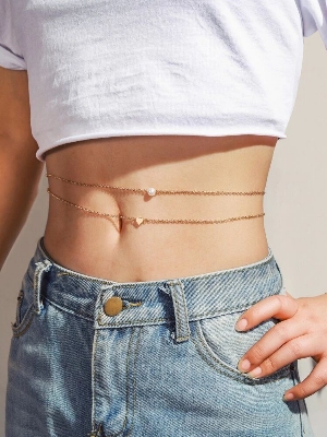 Picture of Women's Stylish Body Chain Jewelry - Fashionable Layered Beachwear Accessory