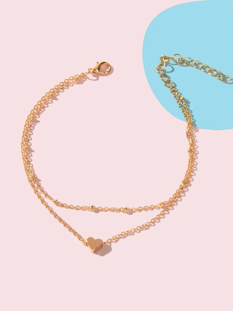 Picture of Stylish women fashionable lovely payel dabble layered love shape ankle for women's fashion