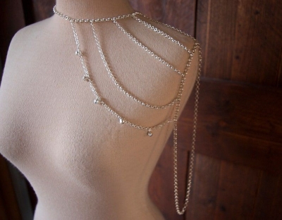 Picture of Layered Tone Curb Link Chain Tassel Shoulder Necklace and belly chain Layered Tone Curb Link Chain Tassel Shoulder Necklace