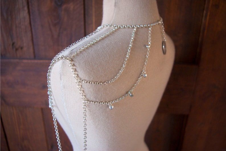 Picture of Layered Tone Curb Link Chain Tassel Shoulder Necklace and belly chain Layered Tone Curb Link Chain Tassel Shoulder Necklace