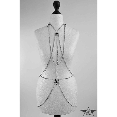 Picture of CCountess Body Chain Playsuit with Black Crystals