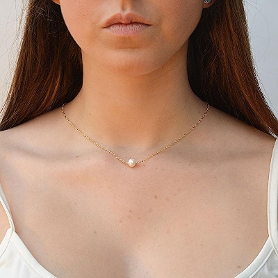 Picture of Pearl Tassel Necklace For Women Minimalist Color Party Wedding Necklace Vogue Jewelry Girls Gift