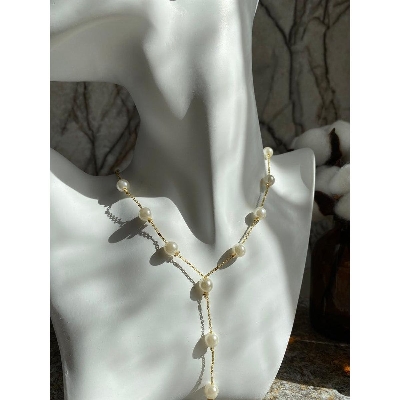 Picture of Pearl Tassel Necklace For Women MinimalistColor Party Wedding Necklace Vogue Jewelry Girls Gift