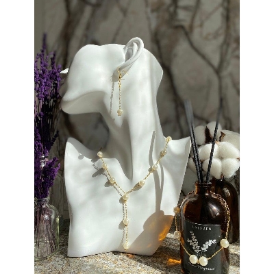 Picture of Lite western pearl jewellery set chain bracelet and beautiful earrings