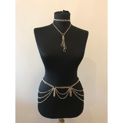 Picture of Stylish Addition - Chain Bra top & Chain Beltjewelry body chains body jewellery chain play suit - Modern - Choice Expression