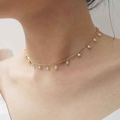 Picture of white motimala chain neckless fashion chain fashion jewellery stylish women necklace