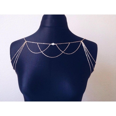 Picture of Stunning Wedding Shoulder Necklace Bridal Shoulder Jewelry for Elegant and Glamorous Look