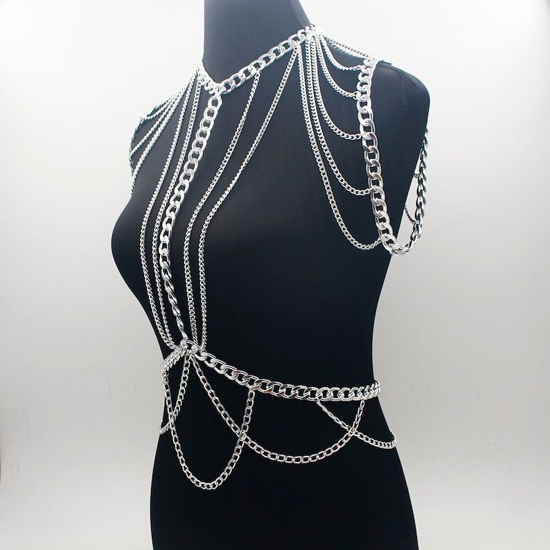 Picture of Premium Quality - Fashionable Tassel Dress Chain Set, Festival Jewelry body chain, shoulder necklace body jewellery - Trend and Need full