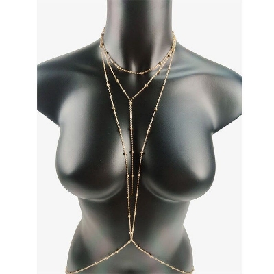 Picture of Layered Body Chain for Women Gold Plated Festival Jewelry Adjustable Necklace