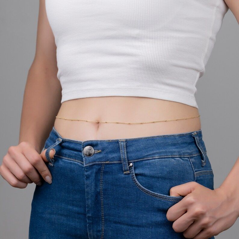 Picture of Premium Gold Plated Body Chain for Women Stylish Fashion Jewelry with Adjustable Fit