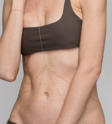 Picture of YLariat Body Chain - Beach summer body jewelry // Double Waist Chain Body Chain in gold filled and silver / delicate body chain