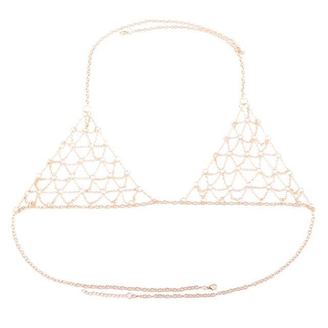 Picture of Mesh Bralette Underwear set Sexy Jewelry for Women Bling Gold Silver Color Body Chain Bra Harness Waist Jewellery Party - Nose Pin - Nose Pin