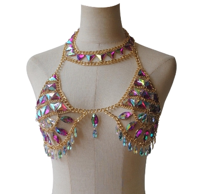 Picture of Women's rhinestone body chain jewellry ,rhinestone bra, adjustable body jewelry for parties, nightclubs, beaches