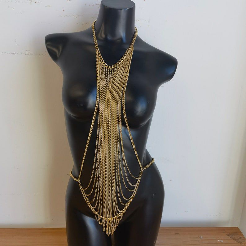 Picture of Korean style body jewellery chain fashion jewellery chain women body jewellery