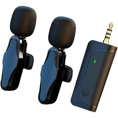 Picture of K35 Pro Dual Mic Wireless Lavalier Microphone for 3.5mm Supported Devices