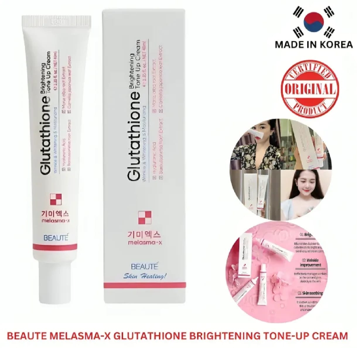 Picture of Beaute Melasma-X Glutathione Brightening Tone Up Cream 45ml / Beaute Melasma-X 3D Whitening Clinic Renewal Cream 40gm | Korea