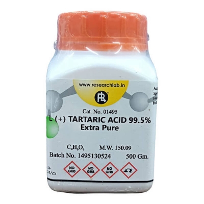 Picture of L(+) Tartaric Acid 99.5% Extra Pure 500g RL India