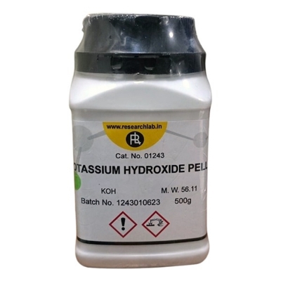 Picture of Potassium Hydroxide Pellets 500g ResearchLab India