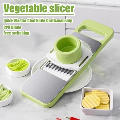 Picture of Kitchen 5 in 1 Stainless Steel Multifunctional Safe Manual Vegetable Slicer Cutter Potato Shredders Garlic Carrot Grater Chopper