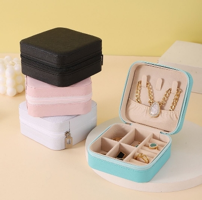 Picture of Portable Jewelry Storage Box Travel Storage Organizer Jewelry Case Earrings Necklace Ring Jewelry Organizer