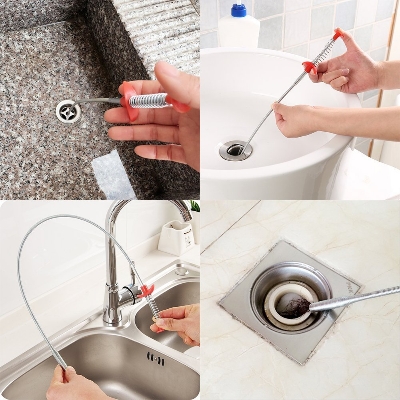 Picture of Bathroom Toilet Kitchen Sink Cleaning Accessories Stainless Steel Sewer Dredge Prevent Clogging Clean Dirty Hair