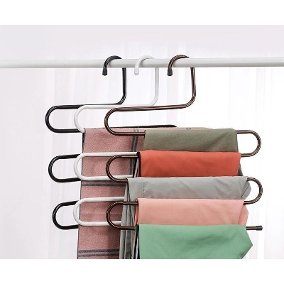 Picture of S Shape Stainless Steel 5 Layer Cloth Hanger 3 Pcs Combo