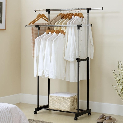 Picture of Double Rail Rolling  Adjustable Clothes Drying Hanger