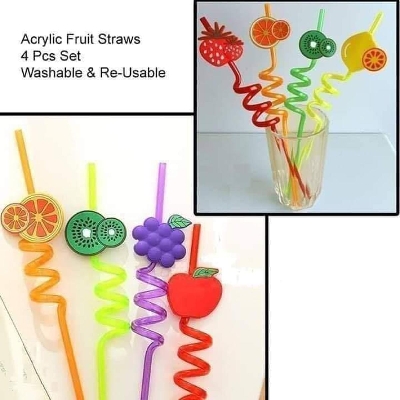 Picture of 4 pcs fruits straw set