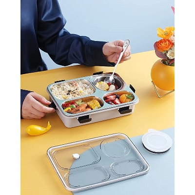 Picture of Stainless Steel Lunch Boxes, Lunch Boxes, Lunch Box for School, Lunch Box for Office Men Steel, Tiffin Boxes, Ideal for 12+ Year Teenagers
