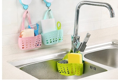 Picture of Multi-purpose Kitchen Storage Baskets Hanging Drain Bag Sink Sponge Bathroom Organizer Tools 1 Piece