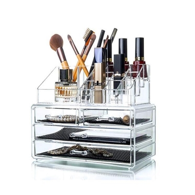 Picture of Makeup Organizer Cosmetic Storage Box Transparent Plastic Box Organizador Acrylic