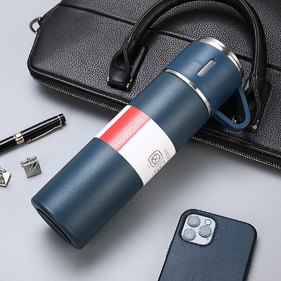 Picture of Stainless Steel Thermo 500ml Vacuum Insulated Bottle with Cup for Coffee Hot Drink and Cold Water Flask