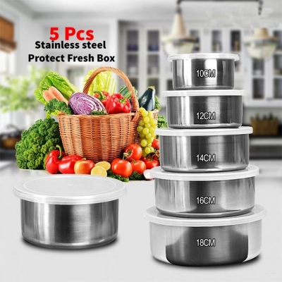 Picture of Stainless Steel Lunch Box with Lid 5 Piece