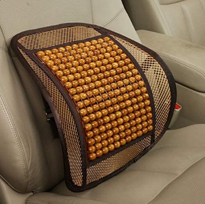 Picture of Wooden Bead Seat Back Lumbar Support Cushion for Car Office Chair Car Seat Cushion for Back Massager - Sustainable Option