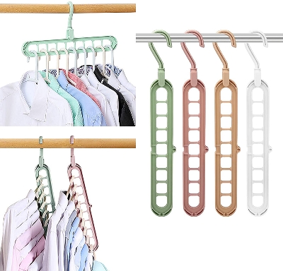 Picture of Rotating Magic Hanger / Multi-Function Folding Magic Cloth Hanger/ 9 Holes Hanger