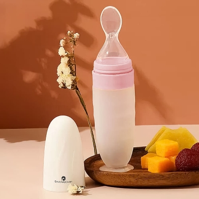 Picture of Silicone Baby Spoon Squeezing Feeding Bottle
