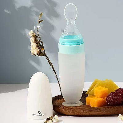 Picture of Silicone Baby Spoon Squeezing Feeding Bottle