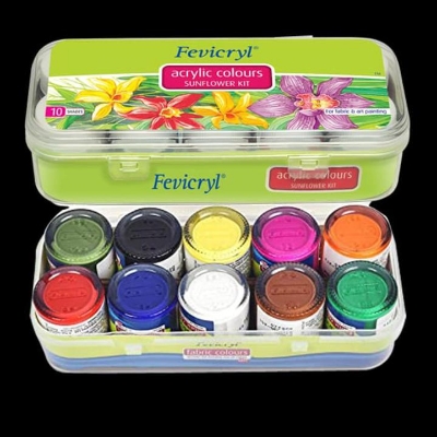 Picture of Fevicryl Acrylic Color-Sunflower Kit 150 Ml Box - Water Color