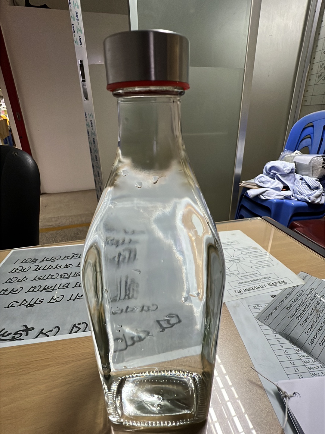 Picture of New Square Chaina Glass Bottle 1L Water bottle/ Milk Bottle