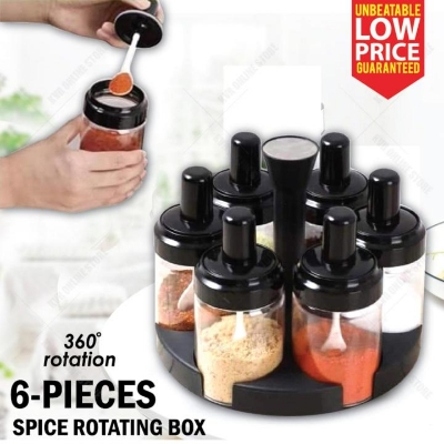 Picture of 6 Pieces Spice Jars Seasonning Box Condiment Jar With Lids Spoon Kitchen Bottle