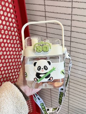 Picture of Panda Water Bottle, Travel Mug & Double-Wall Insulated Cup with Adorable Sanrio Print, 520ml