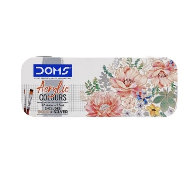 Picture of DOMS Acrylic Colours 12 Shades 15 ML 1 Pack