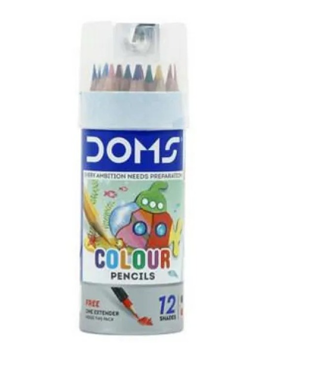 Picture of DOMS Colour Pencil 12 Shades Tin Pack – Half Size