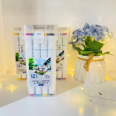 Picture of 12 Colors Dual Tip Art Marker Set 12 pes set